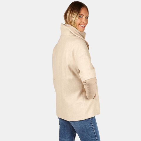 Chaqueta de mujer acolchada de doble material, Blanco Chaqueta de mujer acolchada de doble material, Blanco